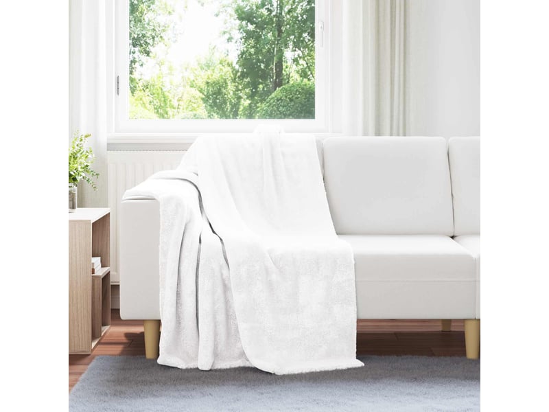  Plaid canapé blanc 130x150 cm 1 kg polaire  - Conforama B