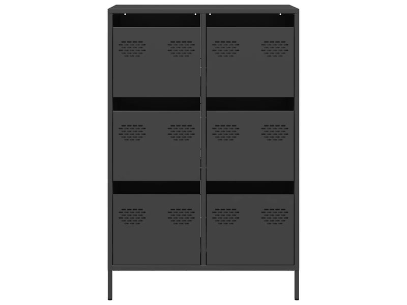  Buffet haut - bahut - meuble de rangement noir 68x39x101,5 cm acier  - Conforama E
