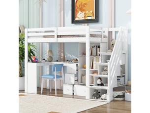 Lit mezzanine 90x200 cm coloris blanc
