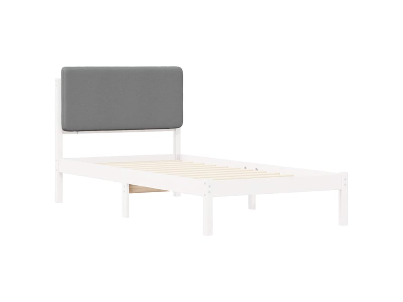  Lit simple- lit adulte -  cadre de lit avec tête de lit rembourrée gris clair 90 x 200 cm  - Conforama C
