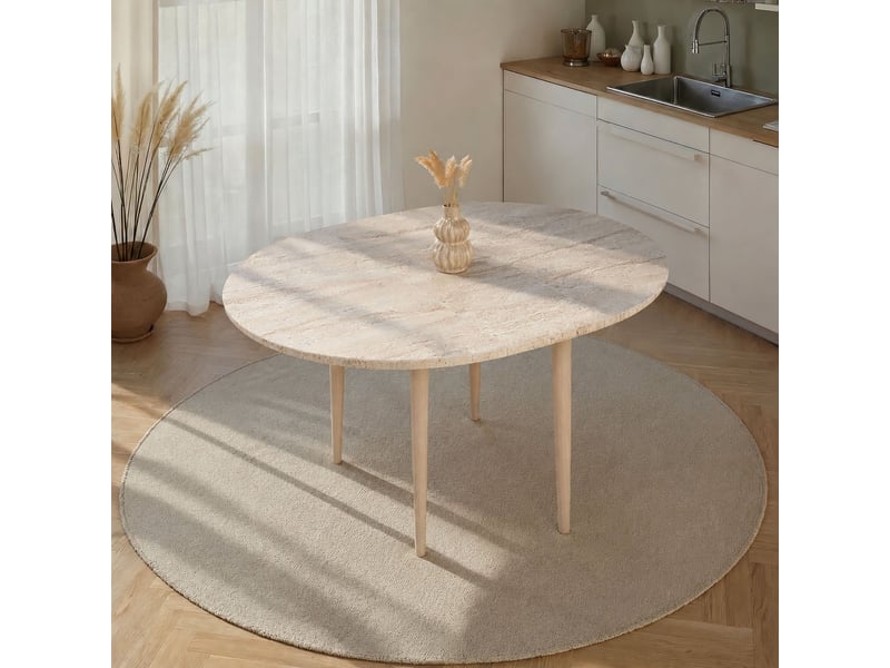  Table extensible bee, extensible, 100x100x75h cm beige marbre Bee - Conforama B