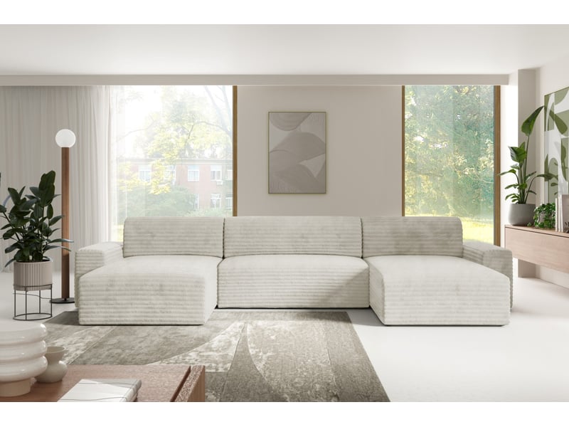  Canapé d’angle coco u avec fonction de couchage couleur : tilia 1  - Conforama B