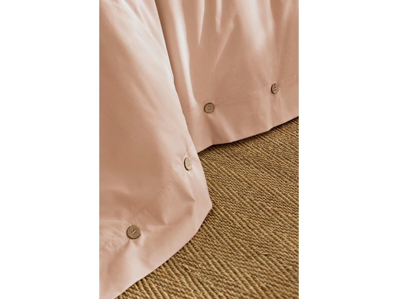  Housse de couette 240 x 220 cm percale de coton 120 fils unie perrine blush 15361 - Conforama E