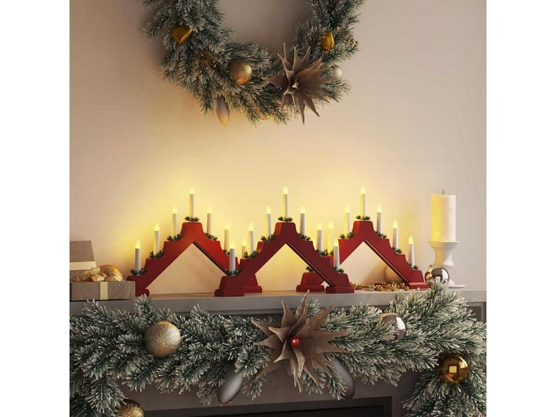 Pont de bougie de noël 3 pc 7 led blanc chaud 39.5 x 5 x 29 cm cf62258 - Conforama B