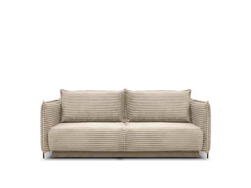  Canapé sorrento - velours côt. Beige - droit - convert. - 3pl 3CA60.AM.3D.C.02 - Conforama A
