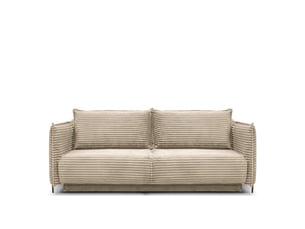 Canapé sorrento - velours côt. Beige - droit - convert. - 3pl