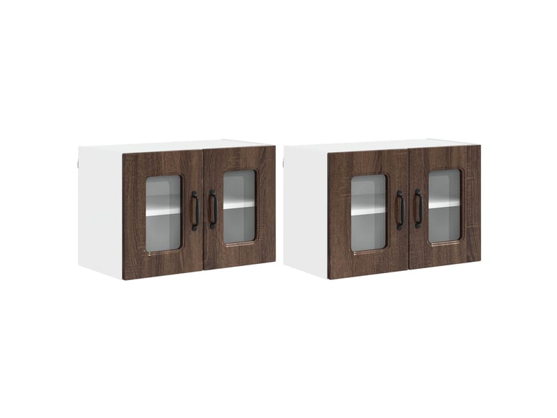  Meuble mural de cuisine | armoire de cuisine 2 pcs chêne brun shl5956  - Conforama A