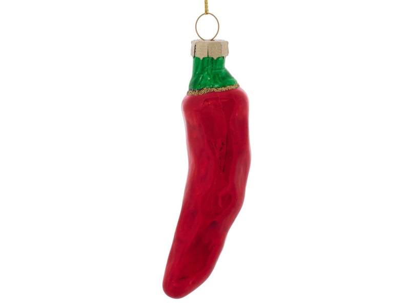  Suspension de sapin piment en verre rouge 9 cm  - Conforama B