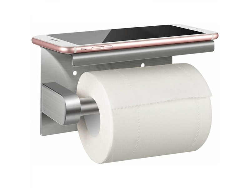  Porte-papier toilette 304, porte-papier toilette, sans perçage, porte-papier toilette mural, acier inoxydable  - Conforama A