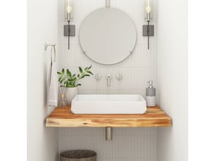 Comptoir de salle de bain, plan de travail 70x60x2,5 cm rectangulaire acacia cf65757