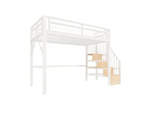 Lit mezzanine 90x200 cm <strong></strong> <strong></strong> coloris blanc