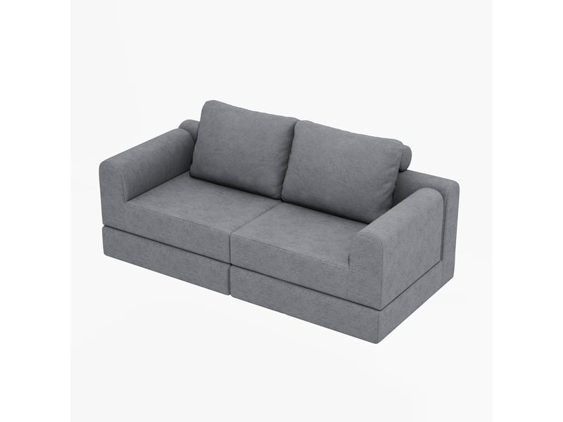 Chauffeuse convertible avec mousse à mémoire de forme, fauteuil lit pliable & multi-fonctions avec soutien dorsal, canapé futon portable, gris EVARICH - Conforama A
