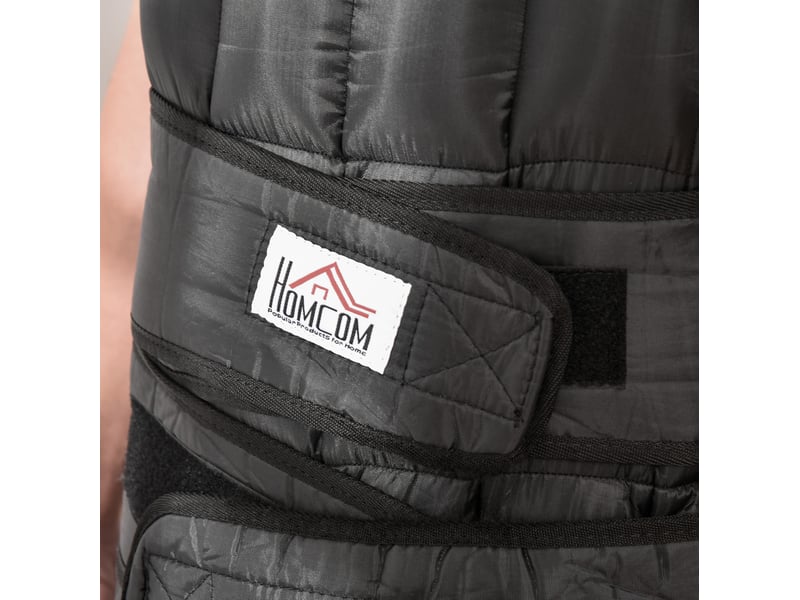  Veste lesté réglable 30 kg noir en tissu oxford, 35 sacs de poids amovibles pour entraînement musculaire  - Conforama E