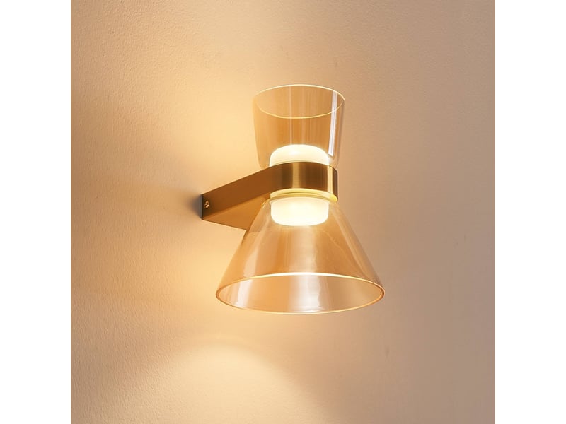  Applique design dorée verre ambré led intégrée - antonella Antonella - Conforama D
