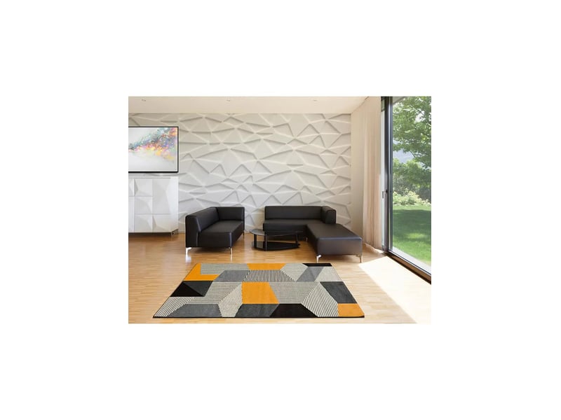  Tapis atticgo leo 80x150 cm - rectangulaire moderne, gris beige moutarde leo12155 - Conforama D