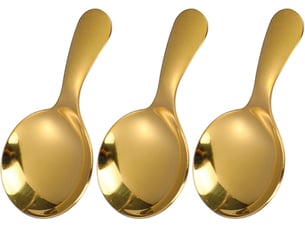 3 pcs cuillères en manches courtes,mini pelle à farine en acier inoxydable cuillères dorées en acier inoxydable pour dessert thé glacé café