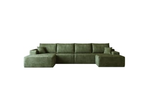 Canapé d'angle 340 cm sans ossature, modular, avec chaise longue l, vert, sans montage, compression sofa