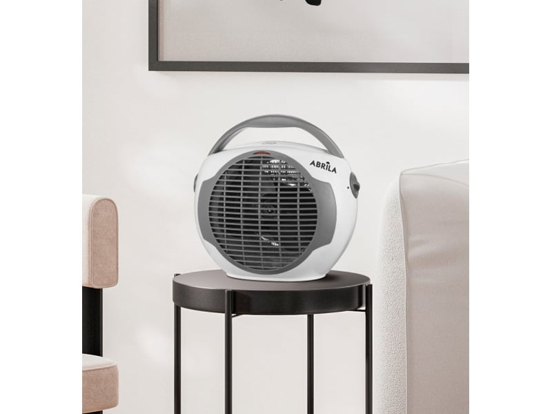  Chauffage soufflant ABRILA Llama 2000 W blanc et gris, 2 puissances, 3 fonctions, thermostat réglable, poignée et anti-basculement 226022001 - Conforama C