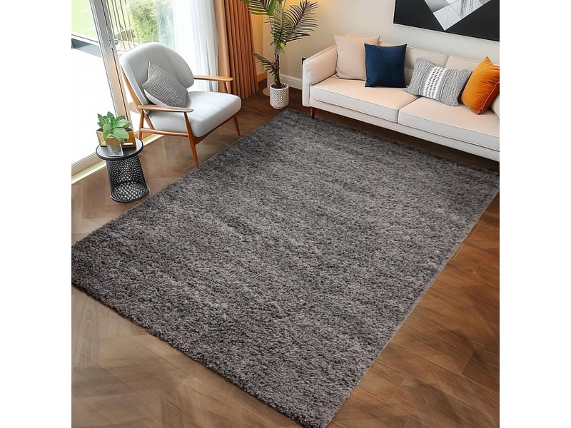 Shaggy - tapis uni à poils longs - gris 200 x 290 cm LIFE2002901500GREY - Conforama B