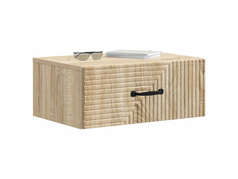 Table de chevet - cabinet de chevet - table de nuit mural chêne sonoma 49 x 34,5 x 20 cm - Conforama B