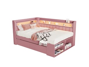 Lit banquette 90x200 cm <strong></strong>  <strong>Morn Vibe</strong> coloris rose
