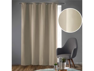 Lot de 2 rideaux à œillets grande hauteur 135 x 280 cm occultants unis occult naturel