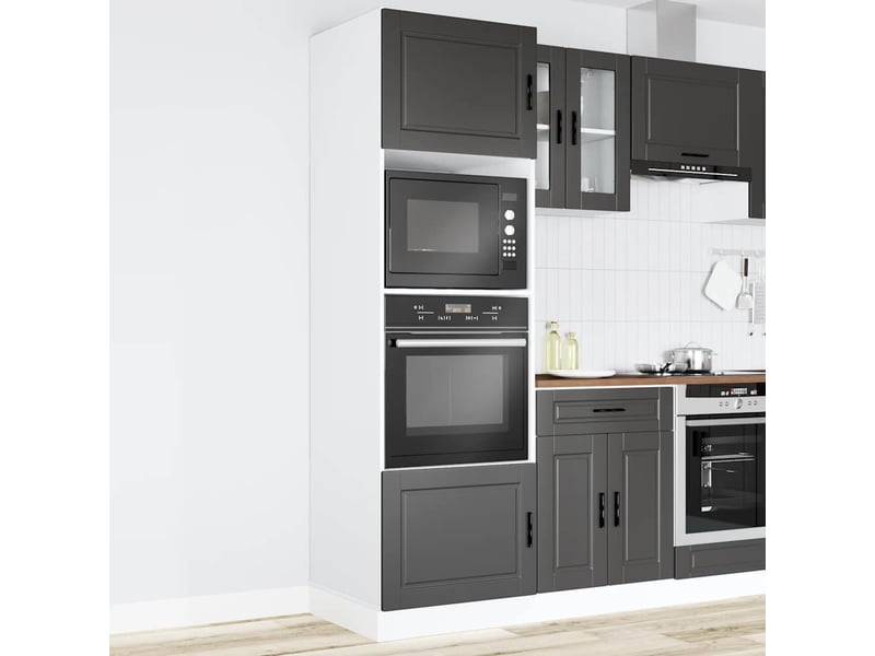 Meuble de rangement, armoires de four porto noir bois d'ingénierie - Conforama C