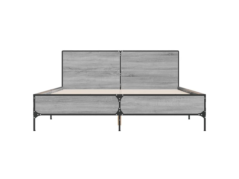  Lit double- lit adulte -  cadre de lit sans matelas sonoma gris 150x200 cm  - Conforama C