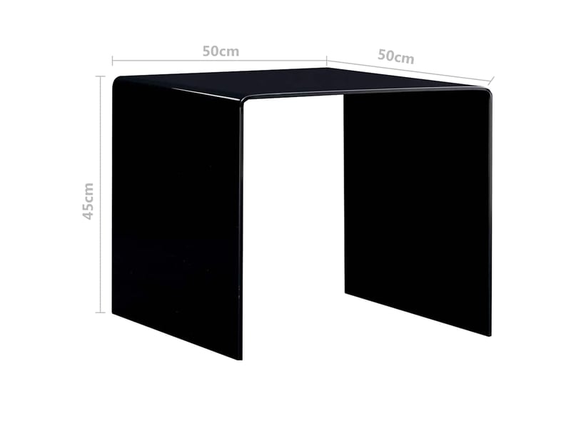  Table basse - table de salon - table à thé noir 50x50x45 cm verre trempé  - Conforama E