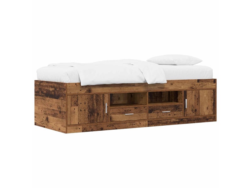  Lit simple- lit adulte -  cadre de lit avec rangement avec tiroir bois ancien 80 x 200 cm  - Conforama A