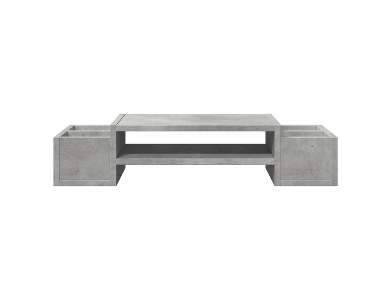  Support de moniteur table meuble bureau avec rangement bois d'ingénierie gris 02_0044926  - Conforama B