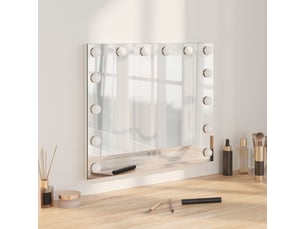 Miroir de coiffure led blanc 50 x 10 x 44 cm verre et acier cf62698