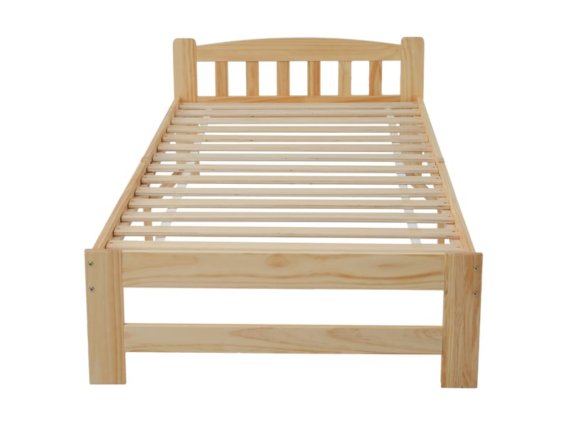  Lit simple 90x200 en bois naturel avec tête de lit cravdom  - Conforama D