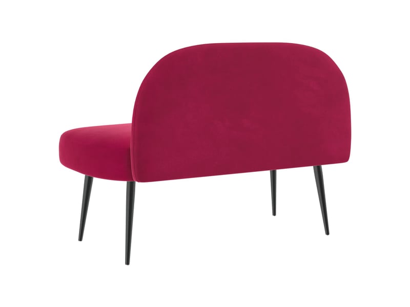  Banc rembourré avec dossier bordeaux 110x60x76 cm velours  - Conforama D