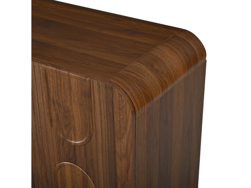 Buffet salon 4 portes avec étagères réglables, buffet 160 cm en mdf et panneaux de particules, noyer - Conforama R