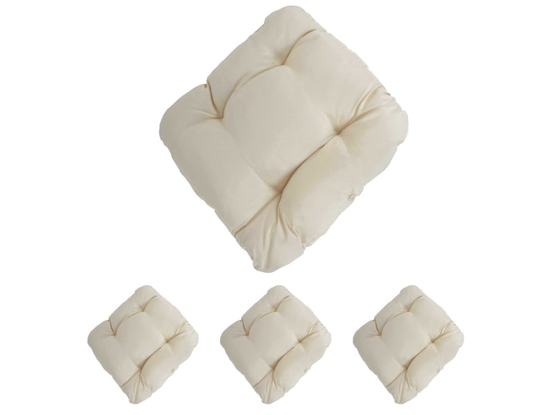  4x coussin dublin, coussins de chaise, 43x41x3cm - crème  - Conforama A