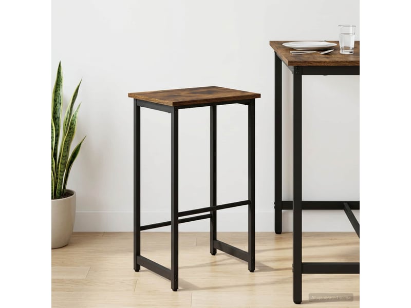 Tabouret de bar, chaise de bar chêne fumé 40x32x74 cm bois d'ingénierie shl69574 - Conforama B