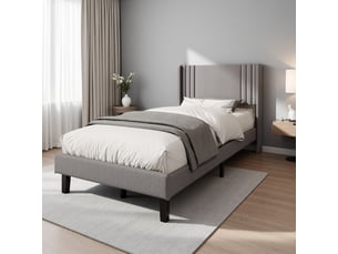 Lit simple 90x200 cm <strong></strong>  <strong></strong> coloris gris