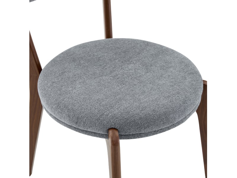  Chaise de salle à manger en tissu et métal gris idéale pour la salle à manger  - Conforama E