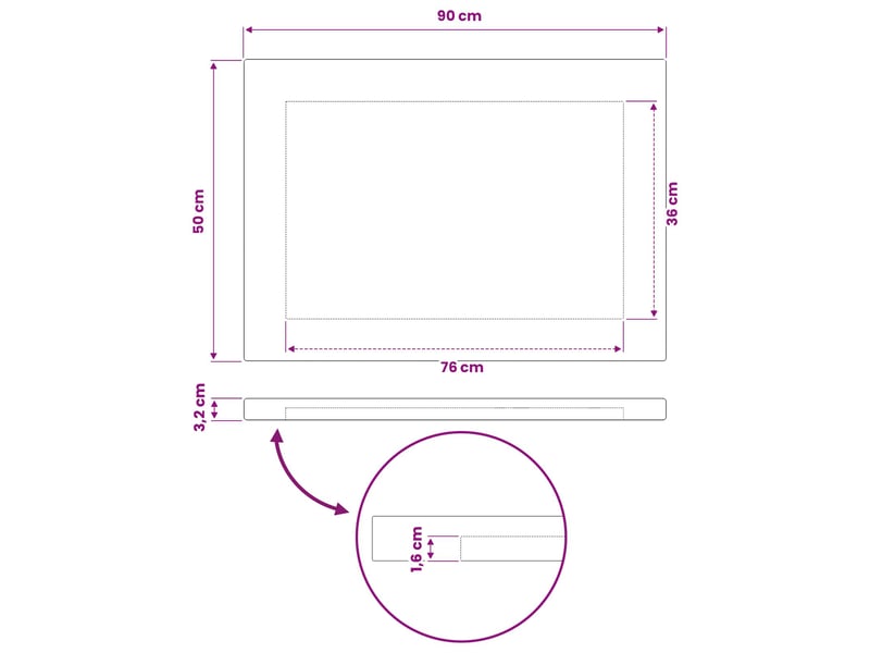 Vidaxl plateau de table rectangulaire 90 x 50 x 3 cm rectangulaire - Conforama C