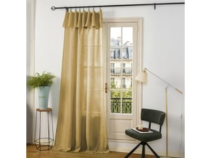 Rideau ajustable 140 x 270 cm + 8 anneaux pinces effet lin evasion miel