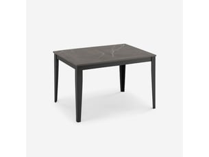 Table extensible en mélaminé avec piètement noir 130290x80 moon - anthracite