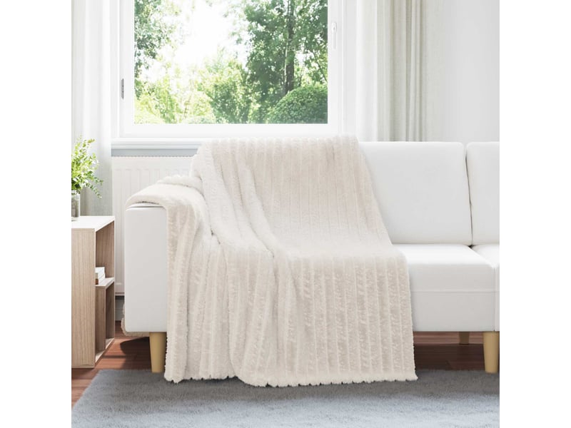 Couverture jetée de canapé 6 pcs crème 200x150 cm 4.75 kg polaire - Conforama B