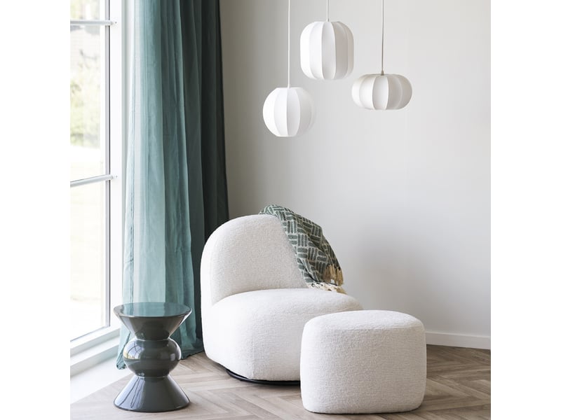 Svit-pouf en tissu ecru 55x40 cm  - Conforama B