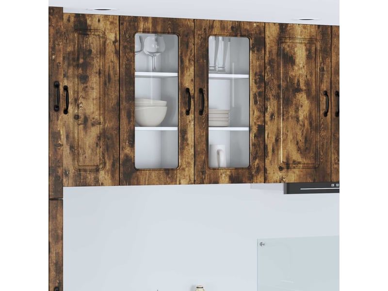  Meuble mural de cuisine | armoire de cuisine 2 pcs chêne fumé shl7874  - Conforama B