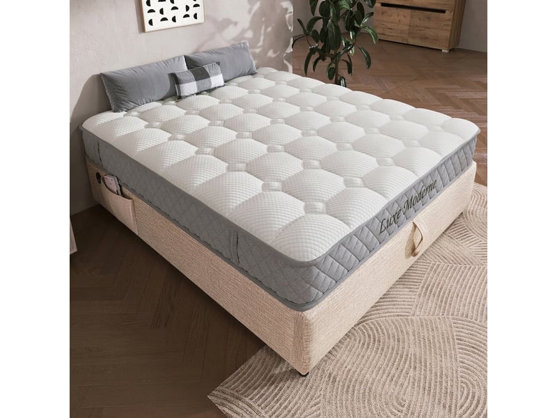 Matelas à ressorts ensachés 140x200 cm épaisseur 20cm, 7 zones confort, mousse froide, fermeté H3 mi-ferme, OEKO-TEX, 4 poignées, emballage sous vide  - Conforama D