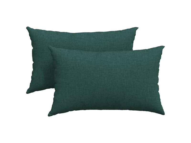 Lot de 2 coussins de canapé, coussins décoratifs tissu vert foncé 50 x 30 cm cf58986 - Conforama A