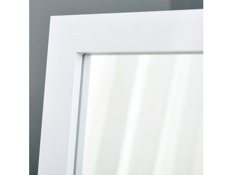 Miroir sur pied et mural 37 x 37 x 154 cm – blanc – vue en pied, cadre mdf rectangulaire intemporel - Conforama D