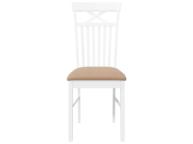  Vidaxl chaises à manger coussins 2 pcs blanc bois massif caoutchouc  - Conforama E