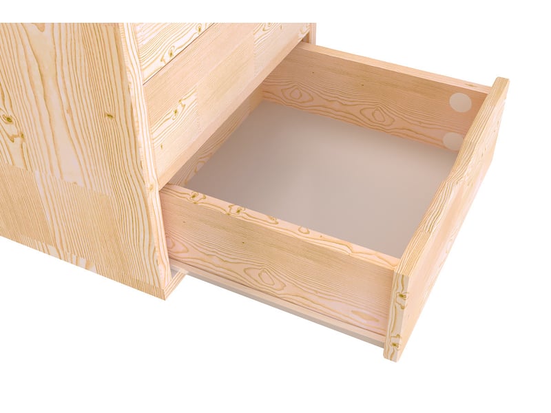  Caisson à tiroirs 5 en bois massif, brut (sans vernis) BLOC5T-B - Conforama D
